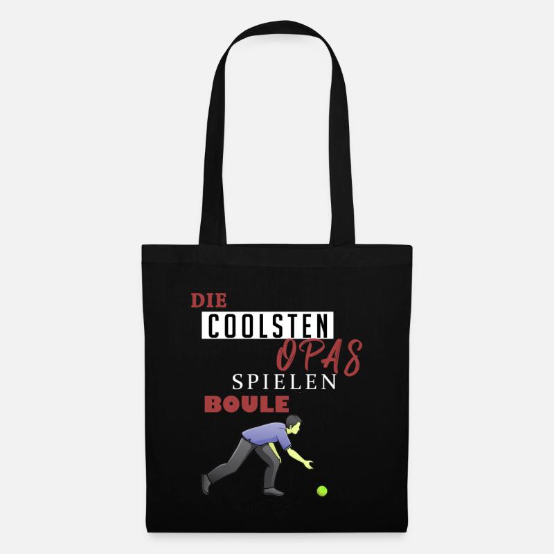 Boule Geschenk • Die Coolsten Opas spielen Boule - Stoffbeutel - Schwarz
