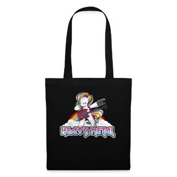 Drôle de Heavy Metal Licorne T-shirt hommes femmes - Sac en tissu - noir - Devant
