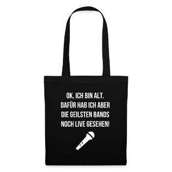 Festival Shirt 80er 90er Konzert T-Shirt - Stoffbeutel - Schwarz - Vorne