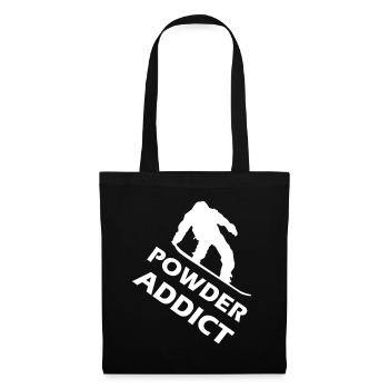 snowboard powder addict snowboarden - Stoffbeutel - Schwarz - Vorne