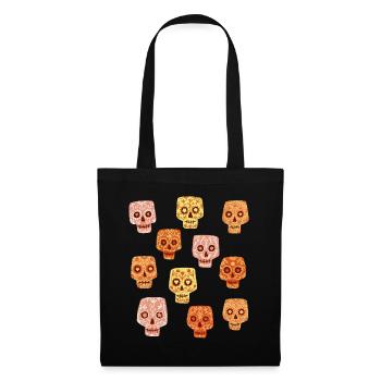 Crânes en sucre - Sac en tissu - noir - Devant