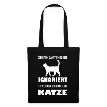 katzen sprüche katzen spruch katzenspruch - Stoffbeutel - Schwarz - Vorne