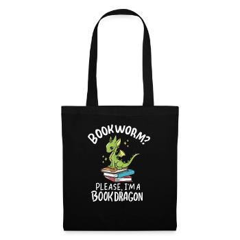 Livre Livres Lire Bookworm Bookworm Bookdragon - Sac en tissu - noir - Devant