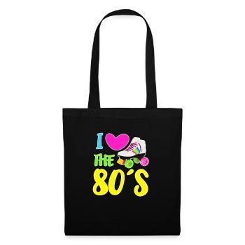I Love The 80's Eighties Heart Retro Vintage - Tote Bag - black - Front