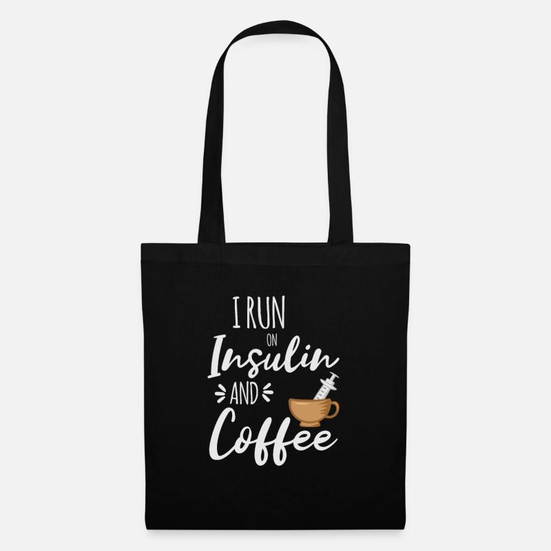 Diabetic Insulin Coffee Cup Syringe Diabetic - Tote Bag - black