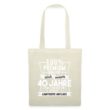 40. Geburtstag 1980 Geschenk Geschenkidee Retro - Stoffbeutel - Natur - Vorne