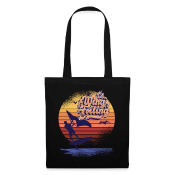Cadeau de surf vintage Wing Foiling - Sac en tissu - noir - Devant