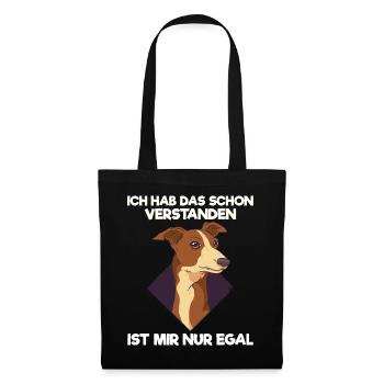 Hunde Hundeliebhaber Windhund Podenco Hunderasse - Stoffbeutel - Schwarz - Vorne