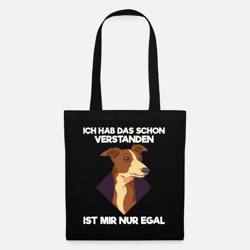 Hunde Hundeliebhaber Windhund Podenco Hunderasse - Stoffbeutel - Schwarz