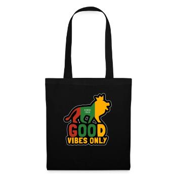 Good Vibes only, Reggae Jamaikanischer Löwe Krone - Stoffbeutel - Schwarz - Vorne