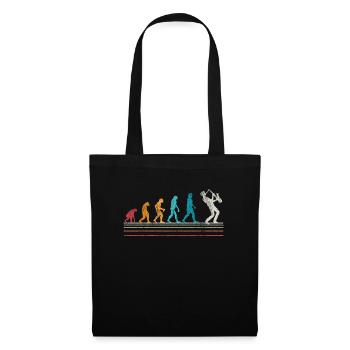 Cadeau rétro Saxophone Evolution Sax - Sac en tissu - noir - Devant