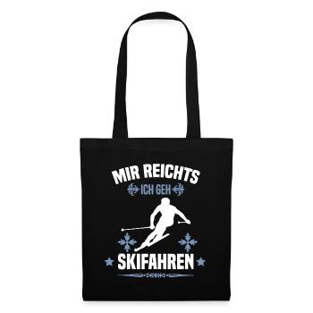 Skifahren Shirt Skifahrer Geschenk - Stoffbeutel - Schwarz - Vorne