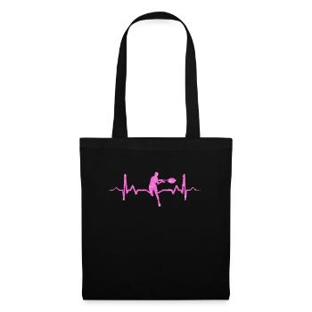 Tennis Heartbeat EKG pour femme - Sac en tissu - noir - Devant