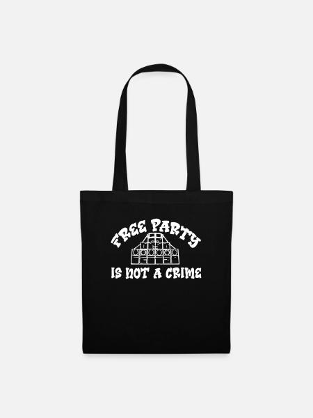 Free Party Is Not A Crime Soundsystem Tekno 23 - Sac en tissu - noir
