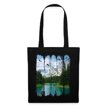 Lac vert - l’un des plus beaux endroits d’Autriche - Sac en tissu - noir - Devant
