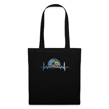 Wing foiling battement du cœur ECG - Sac en tissu - noir - Devant