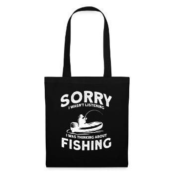 Cadeau de pêche pour les pêcheurs, les pêcheurs - Sac en tissu - noir - Devant