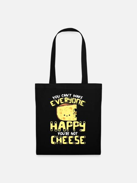 Käse Spruch Geschenk, Käse Liebhaber, Käse - Stoffbeutel - Schwarz