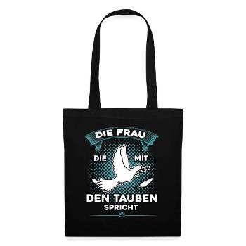 Brieftauben Shirt Tauben Flüsterer Taubenzüchter - Stoffbeutel - Schwarz - Vorne