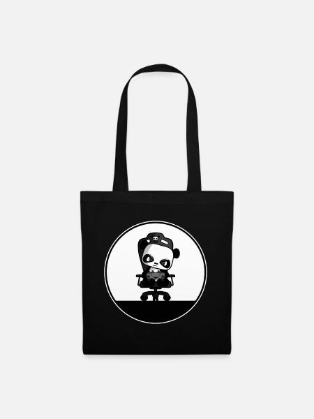 Mignon Gaming Panda, PEW PEW, Nerd, Gamer, Gaming - Sac en tissu - noir