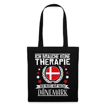 Ich brauche keine Therapie - Dänemark - Stoffbeutel - Schwarz - Vorne