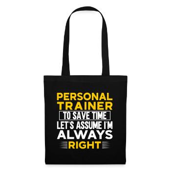 Fitness Workout Motivation Entraîneur personnel - Sac en tissu - noir - Devant
