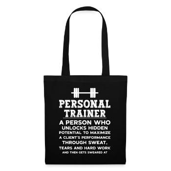 Fitness Workout Motivation Entraîneur personnel - Sac en tissu - noir - Devant