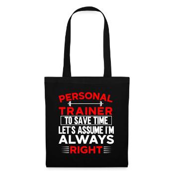 Fitness Workout Motivation Entraîneur personnel - Sac en tissu - noir - Devant