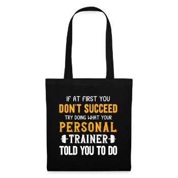 Fitness Workout Motivation Entraîneur personnel - Sac en tissu - noir - Devant