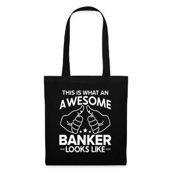 Banquier Banque Argent Banquier - Sac en tissu - noir - Devant