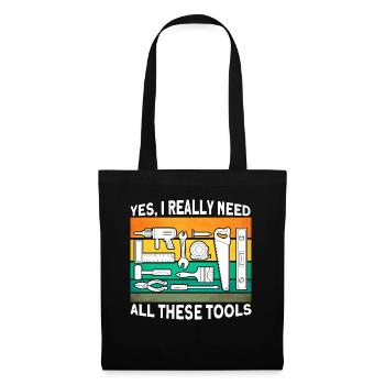 Carpenter Gift Saying Woodworking - Tote Bag - black - Front