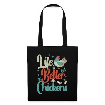 Poulet Coq Poulet Agriculteur Poule Volaille Coq - Sac en tissu - noir - Devant