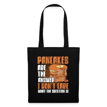 Pfannkuchen Liebhaber Geschenk Pfannkuchen Spruch - Stoffbeutel - Schwarz - Vorne
