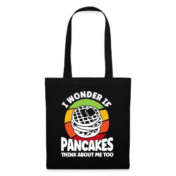 Pfannkuchen Liebhaber Geschenk Pfannkuchen Spruch - Stoffbeutel - Schwarz - Vorne
