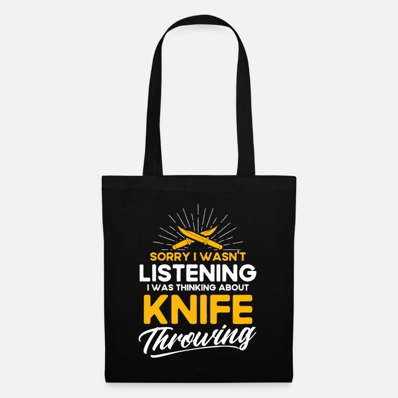 Knife throwing disc gift knife thrower - Tote Bag - black