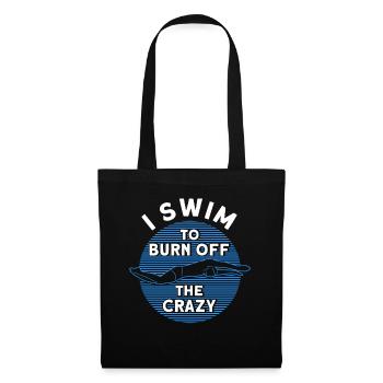 Schwimmen Geschenk Schwimmer Spruch Schwimmen - Stoffbeutel - Schwarz - Vorne