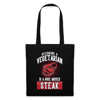 Meat Lover Saying Funny BBQ Meat Steak - Tote Bag - black - Front