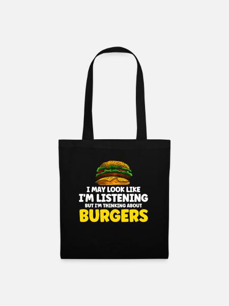 Hamburger Cheesburger Fast Food Burger - Stoffbeutel - Schwarz