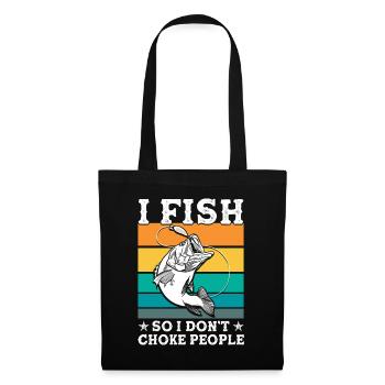 Cadeau de pêche Pêche Pêcheur Drôle De Pêcheur - Sac en tissu - noir - Devant
