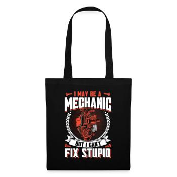 Cadeau de garage mécanique pour mécanicien - Sac en tissu - noir - Devant