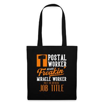 Postbote Briefträger Paketzusteller Job Postbote - Stoffbeutel - Schwarz - Vorne