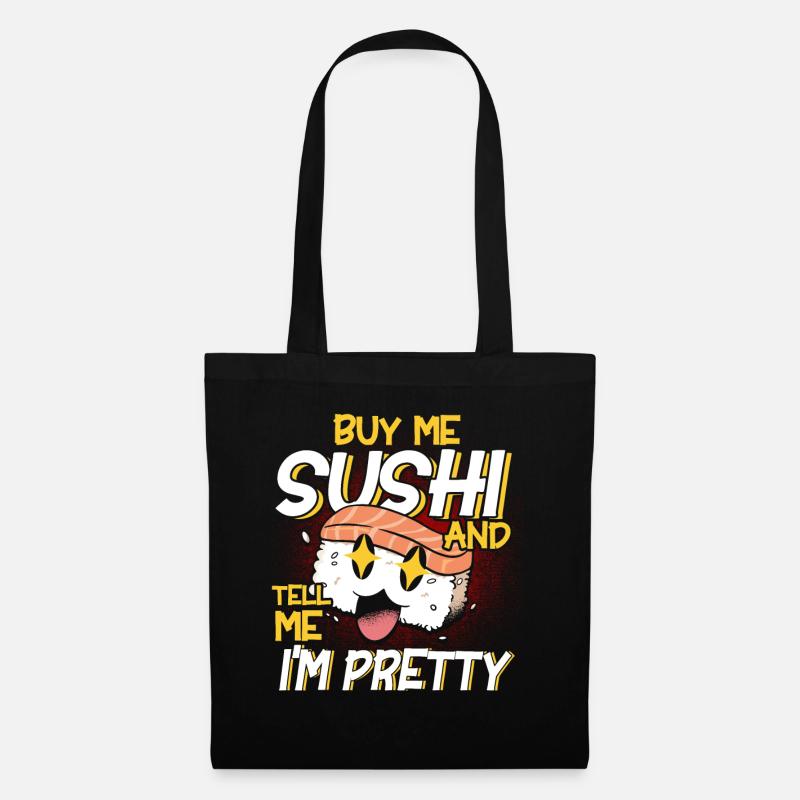 Sushi Geschenk Reis Süß Sushi - Stoffbeutel - Schwarz