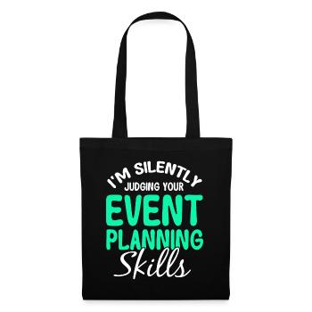 Eventplaner Hochzeitsplaner Event Manager - Stoffbeutel - Schwarz - Vorne