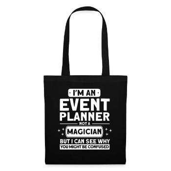 Eventplaner Hochzeitsplaner Event Manager - Stoffbeutel - Schwarz - Vorne