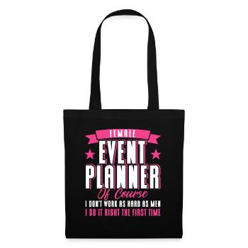 Eventplaner Hochzeitsplaner Event Manager - Stoffbeutel - Schwarz - Vorne