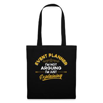 Eventplaner Hochzeitsplaner Event Manager - Stoffbeutel - Schwarz - Vorne
