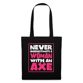 Axt Werfer Axt Werfen Mutter Mama Axt Geschenk - Stoffbeutel - Schwarz - Vorne