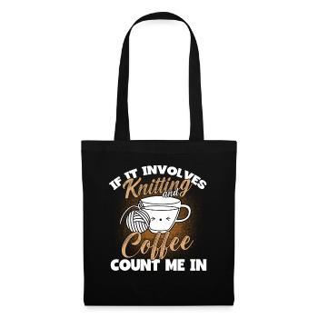 Tricot à l’aiguille de fil de fil de crochet froissé - Sac en tissu - noir - Devant