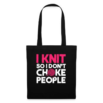 Tricot à l’aiguille de fil de fil de crochet froissé - Sac en tissu - noir - Devant