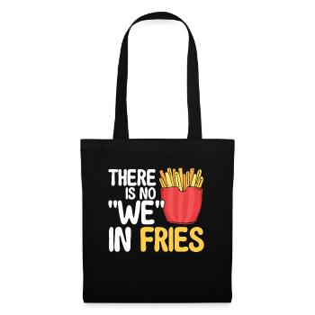 Pommes Frites Fast Food Pommes Frites - Stoffbeutel - Schwarz - Vorne